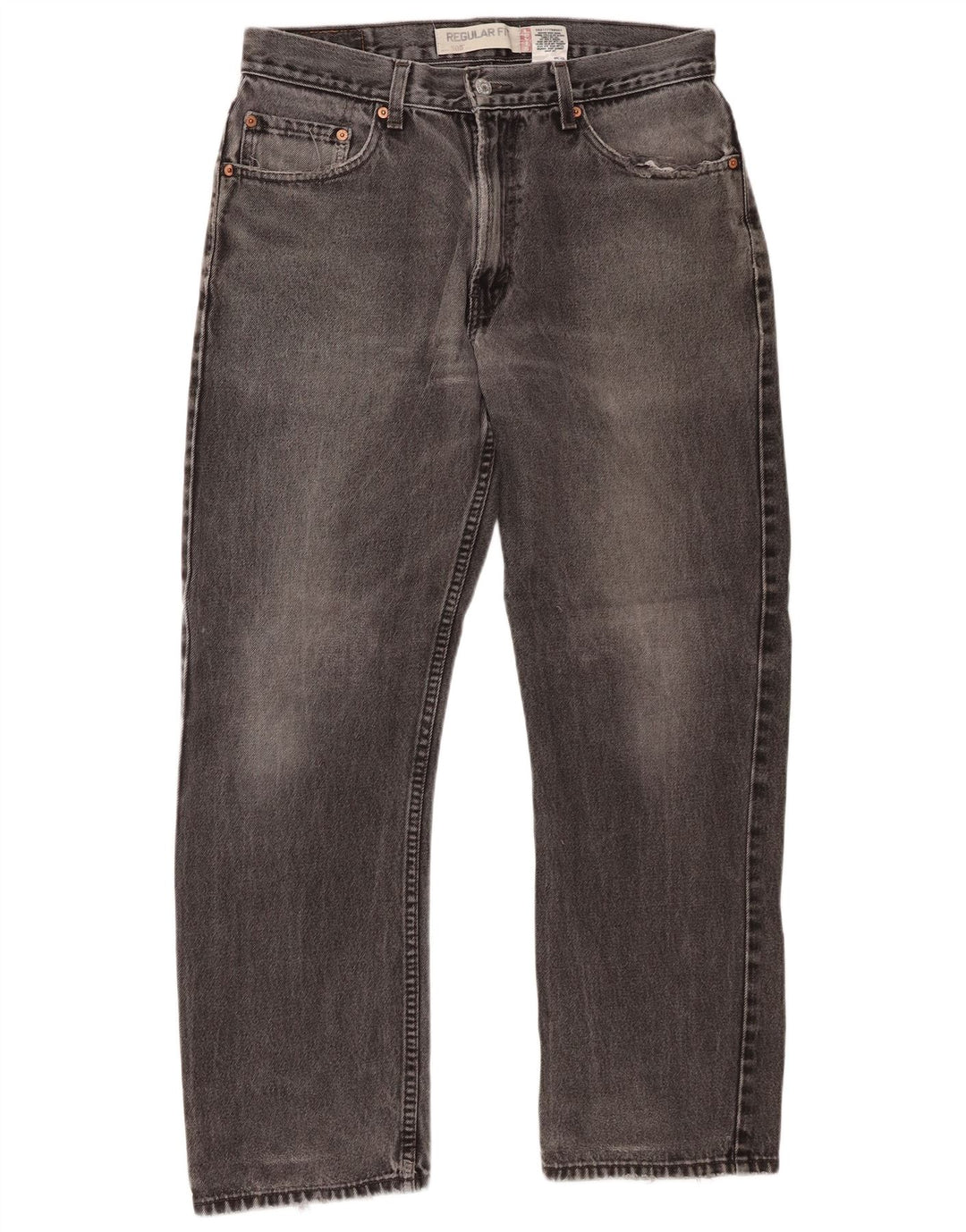 Levi's Herren 505 Regular Fit Straight Jeans W33 L30 Graue Baumwolle