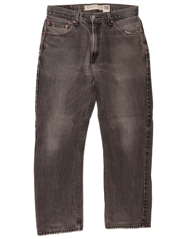 Levi's Herren 505 Regular Fit Straight Jeans W33 L30 Graue Baumwolle