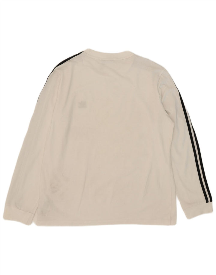 Adidas Damen Top Langarm UK 20 2XL Weiße Baumwolle
