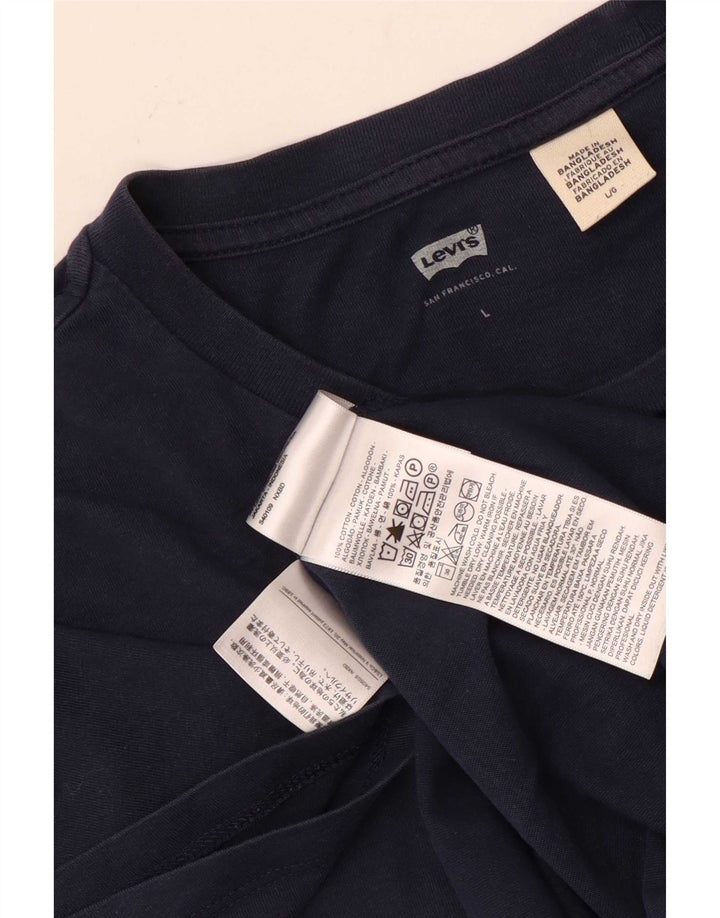 Levi's Herren-T-Shirt-Oberteil, groß, marineblau, Baumwolle