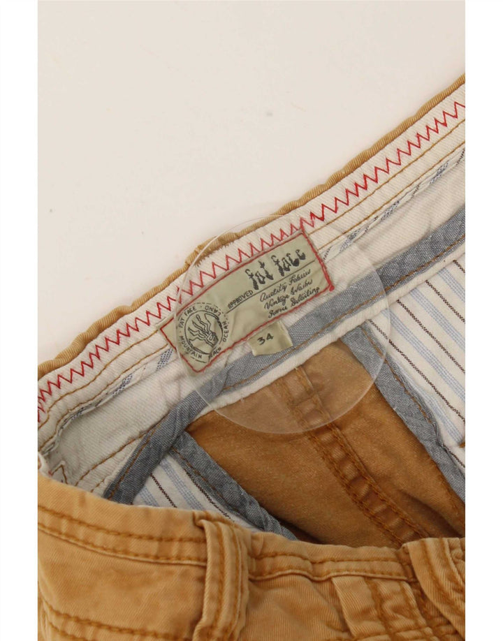 Fat Face Damen Chino-Shorts, Größe L, W34, braune Baumwolle