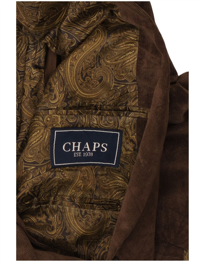 Chaps Herren-Blazer aus Cord mit 2 Knöpfen, UK 46, 3XL, braune Baumwolle