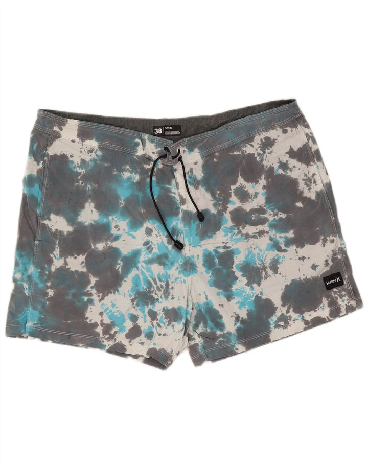 Hurley Herren-Badeshorts XL, graues Batik-Polyester