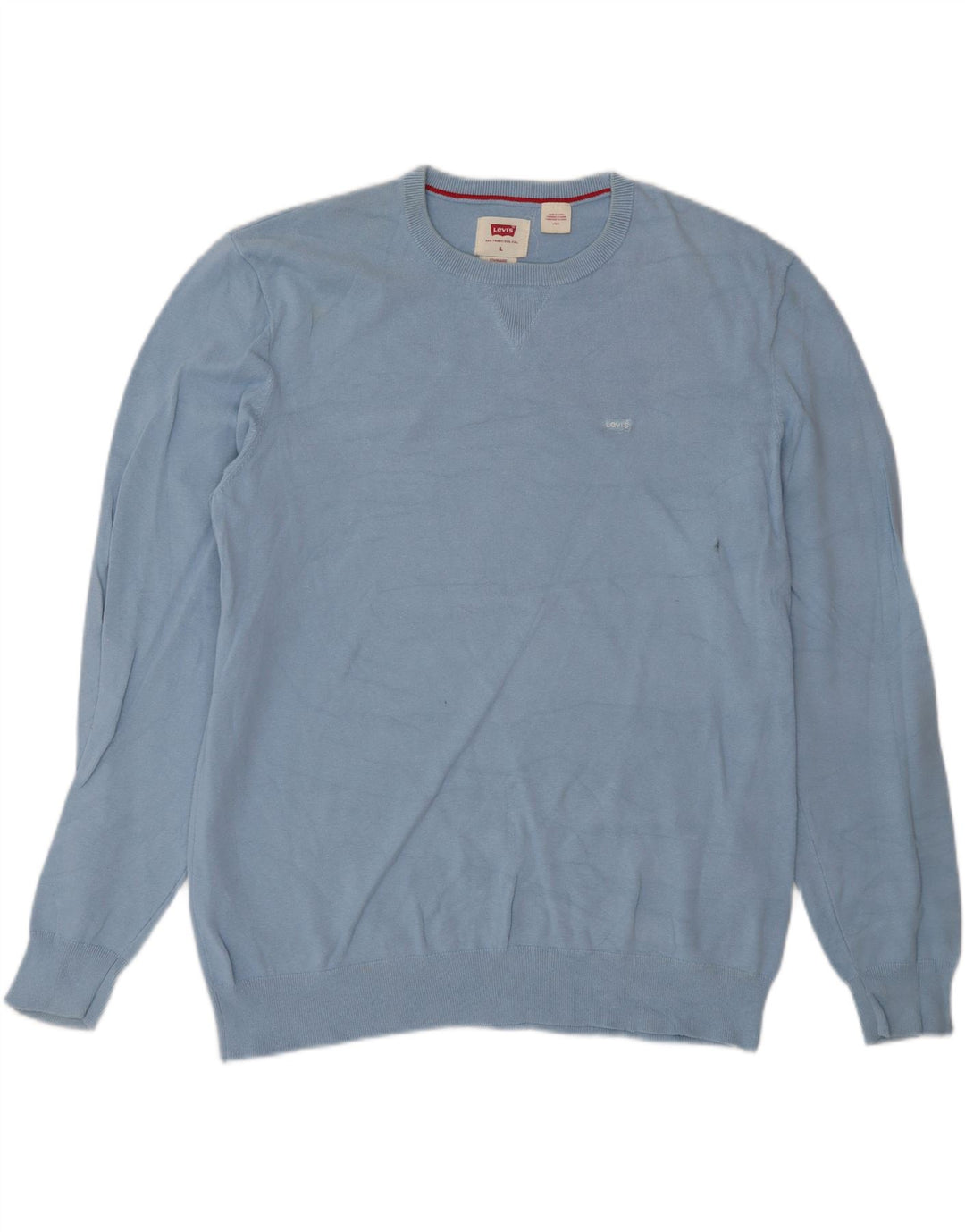 Levi's Herren-Pullover mit Rundhalsausschnitt, Größe L, aus blauer Baumwolle