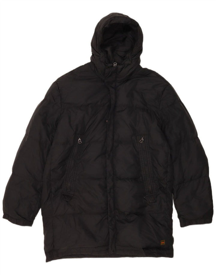 Hugo Boss Herren Kapuzenmantel IT 50 Large Schwarz Polyamid