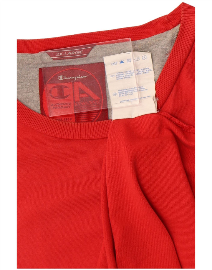 Champion Herren T-Shirt Top 2XL Rote Baumwolle