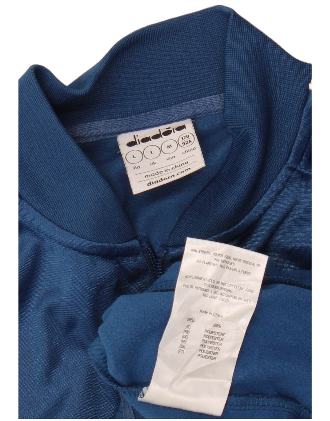 DIADORA Damen-Trainingsanzug-Top-Jacke, UK 16, Größe L, Marineblau, Farbblock