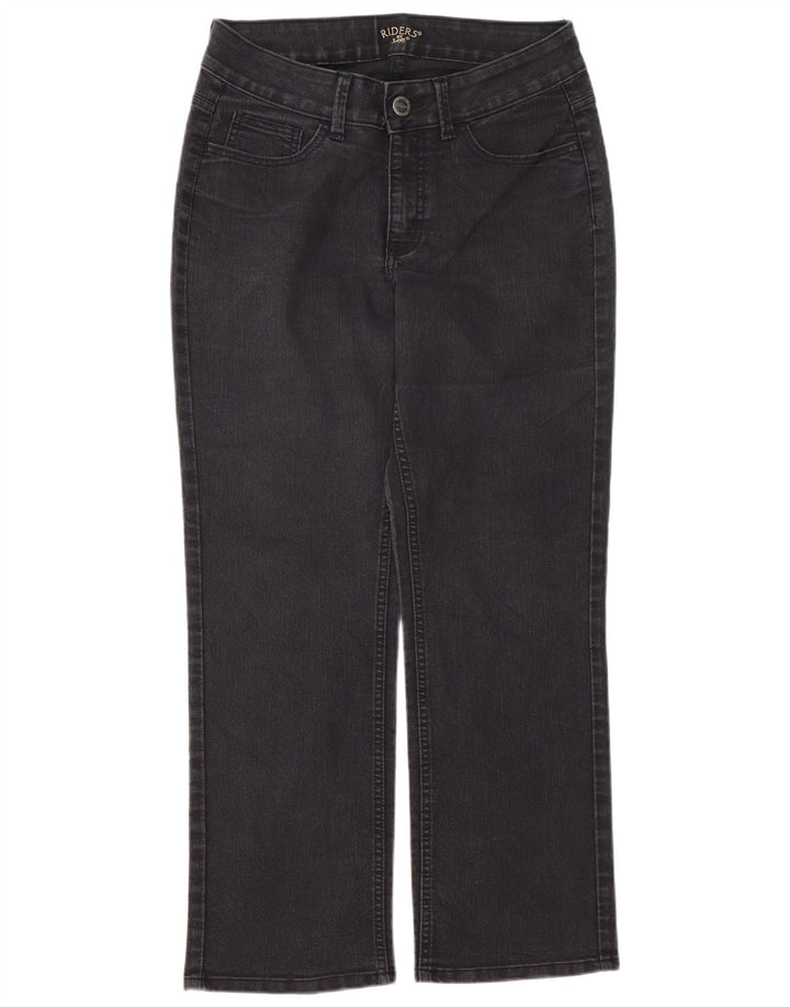 LEE Damen Riders Straight Jeans US 10 Large W32 L29 Schwarze Baumwolle