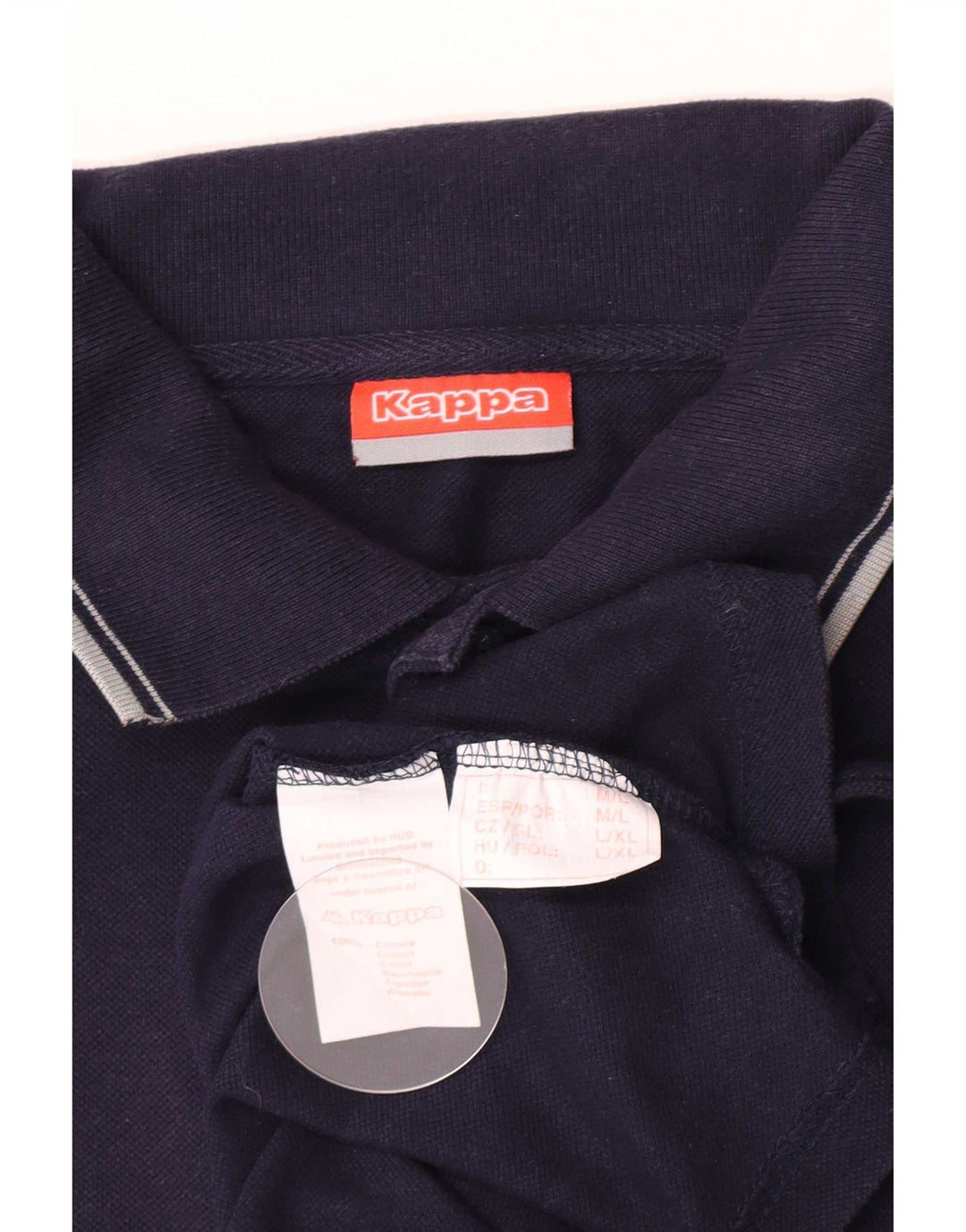 Kappa Herren-Poloshirt, große marineblaue Baumwolle