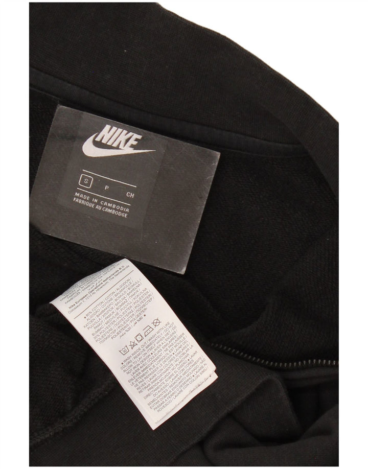 Nike Damen-Sweatshirt mit übergroßem Crop-Ausschnitt und Reißverschluss, Gr. 10, Größe S, Schwarz