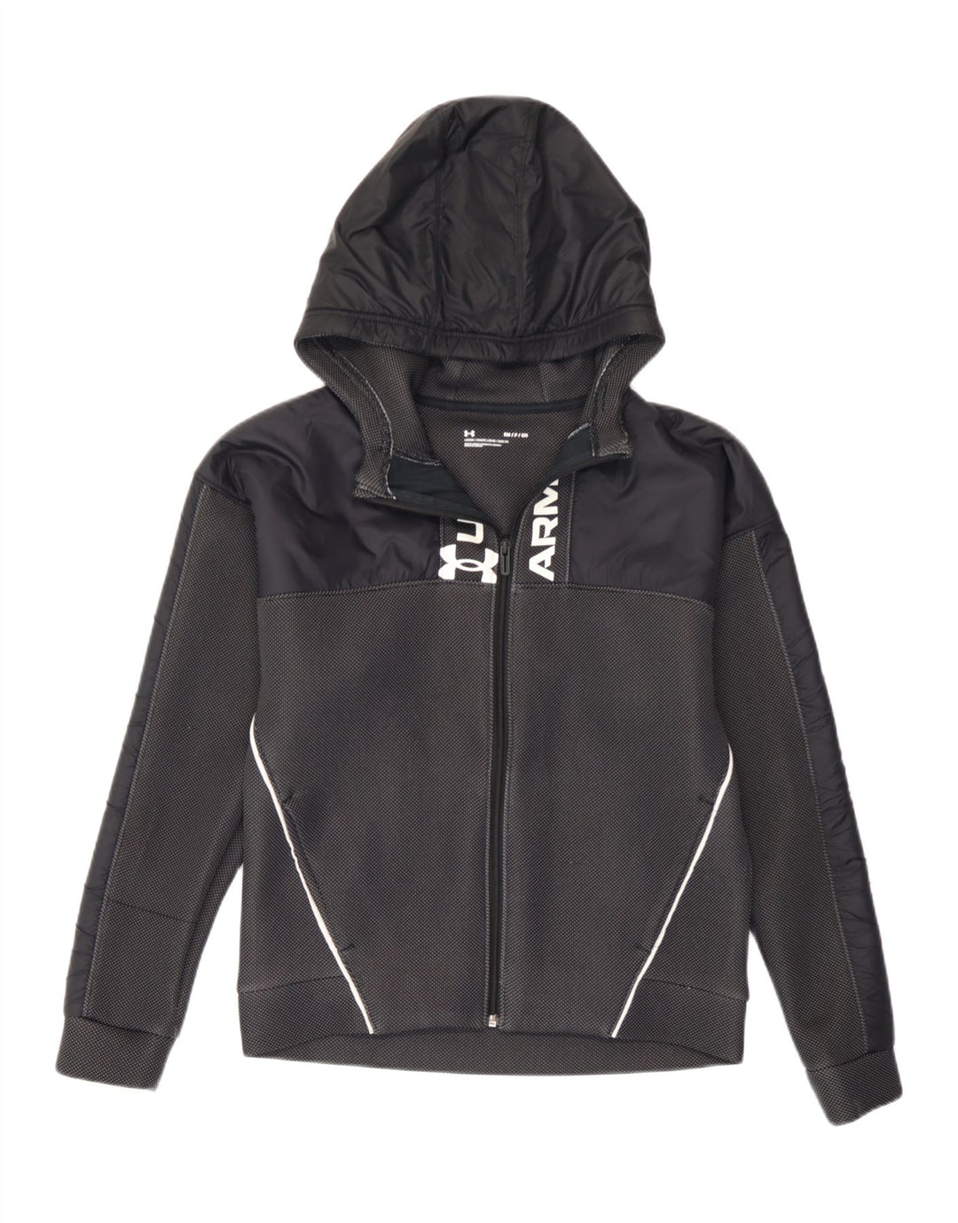 Under Armour Herren-Kapuzenpullover mit grafischem Reißverschluss, klein, schwarz geflecktes Polyester