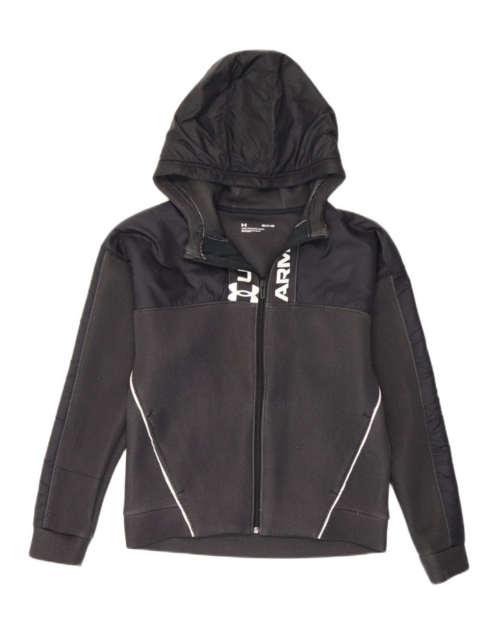 Under Armour Herren-Kapuzenpullover mit grafischem Reißverschluss, klein, schwarz geflecktes Polyester