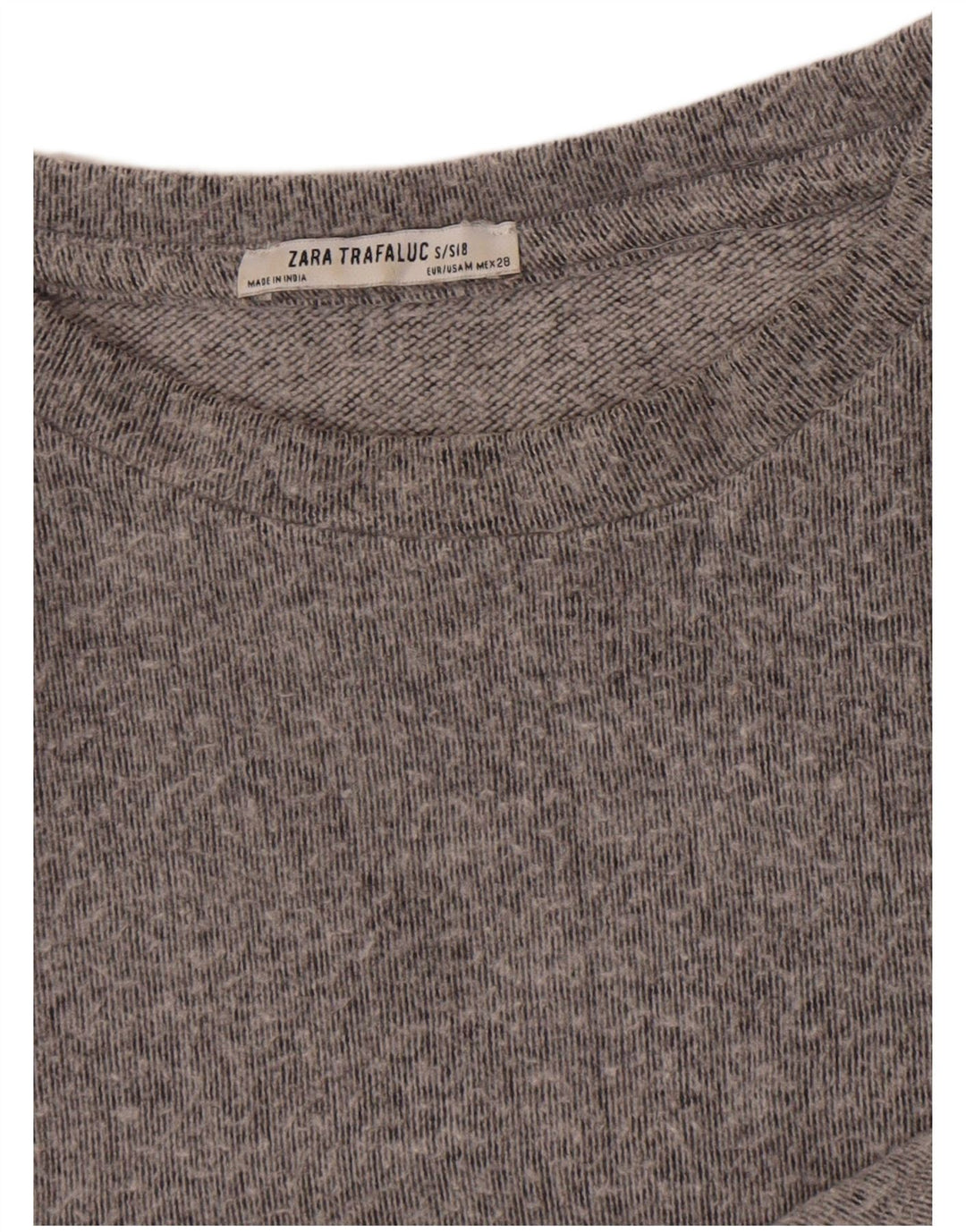 Zara Herren-Sweatshirt-Pullover, mittelgrau meliert