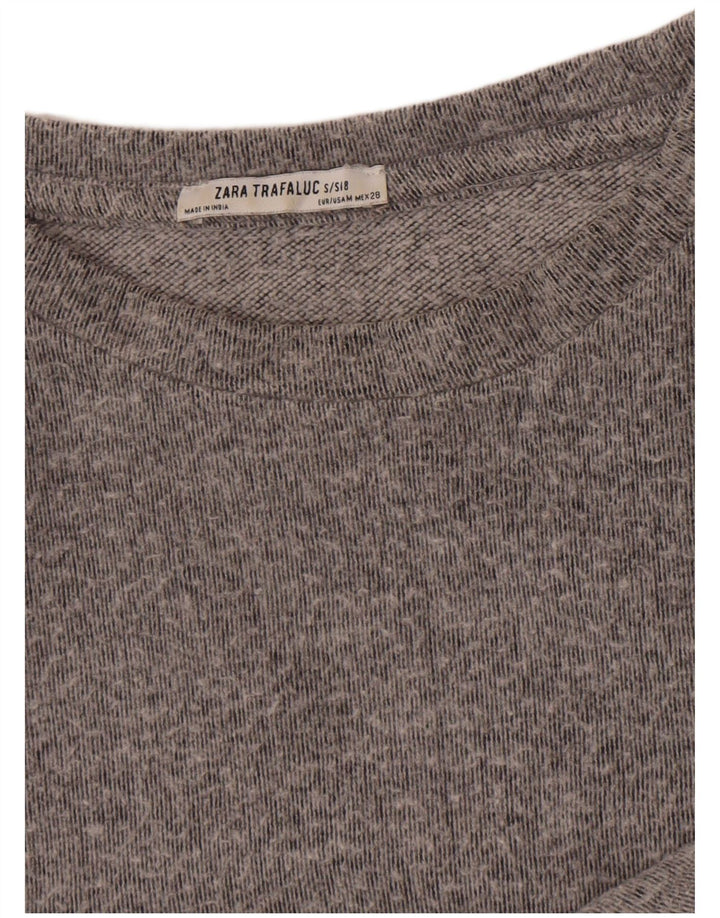 Zara Herren-Sweatshirt-Pullover, mittelgrau meliert
