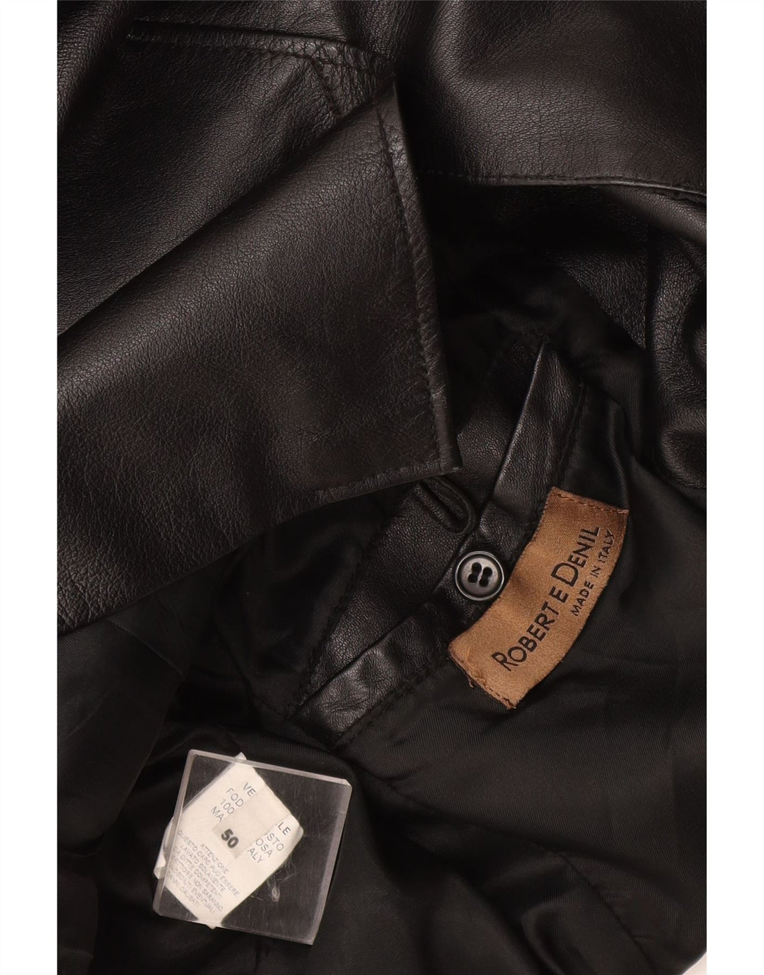 Vintage Herren 3 Knopf Leder Blazer Jacke IT 50 Großes schwarzes Leder