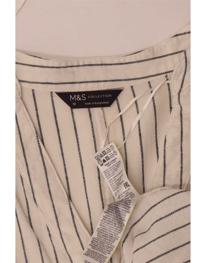 Marks & Spencer Übergroßes Etuikleid für Damen, Gr. 10, Größe S, weiß gestreift