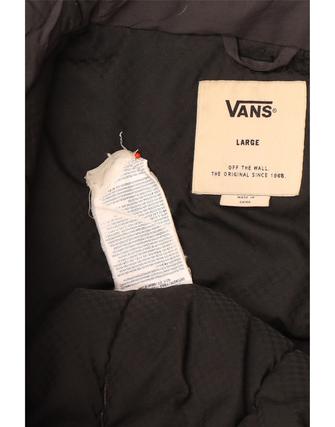 Vans wattierte Herrenjacke mit Kapuze, UK 40, großes graues Nylon
