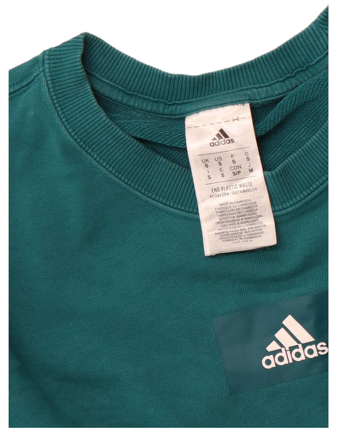 ADIDAS Herren Sweatshirt Pullover Kleine grüne Baumwolle
