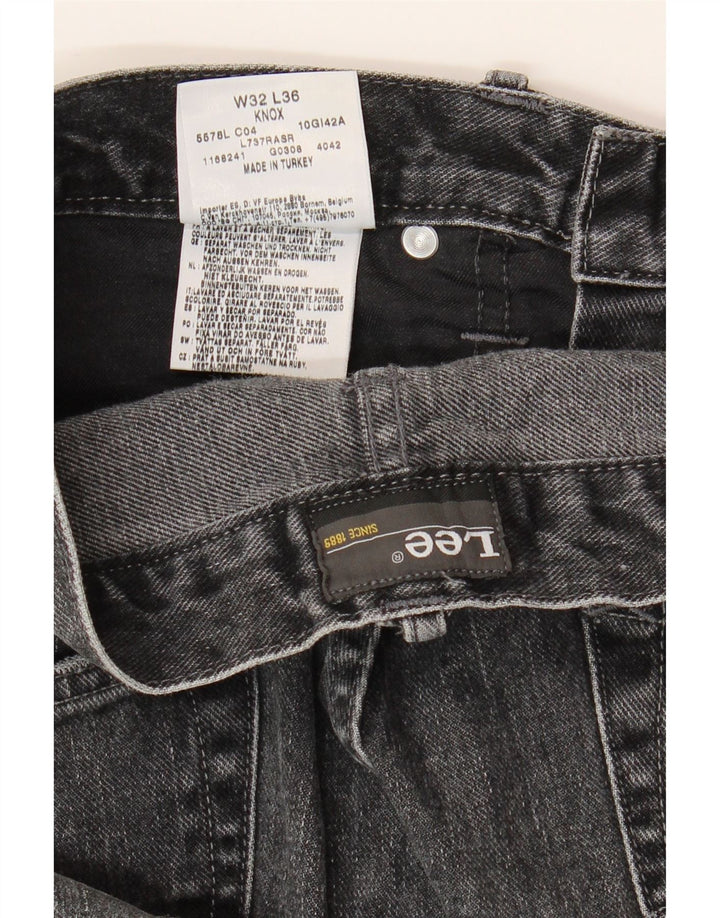 LEE Herren Knox Distressed Straight Jeans W32 L29 Graue Baumwolle