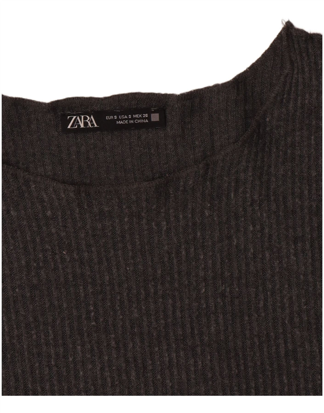 Zara Damen Top Langarm UK 10 Small Grau