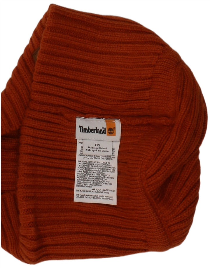 Timberland Herren Strickmütze Einheitsgröße Orange Acryl Winter