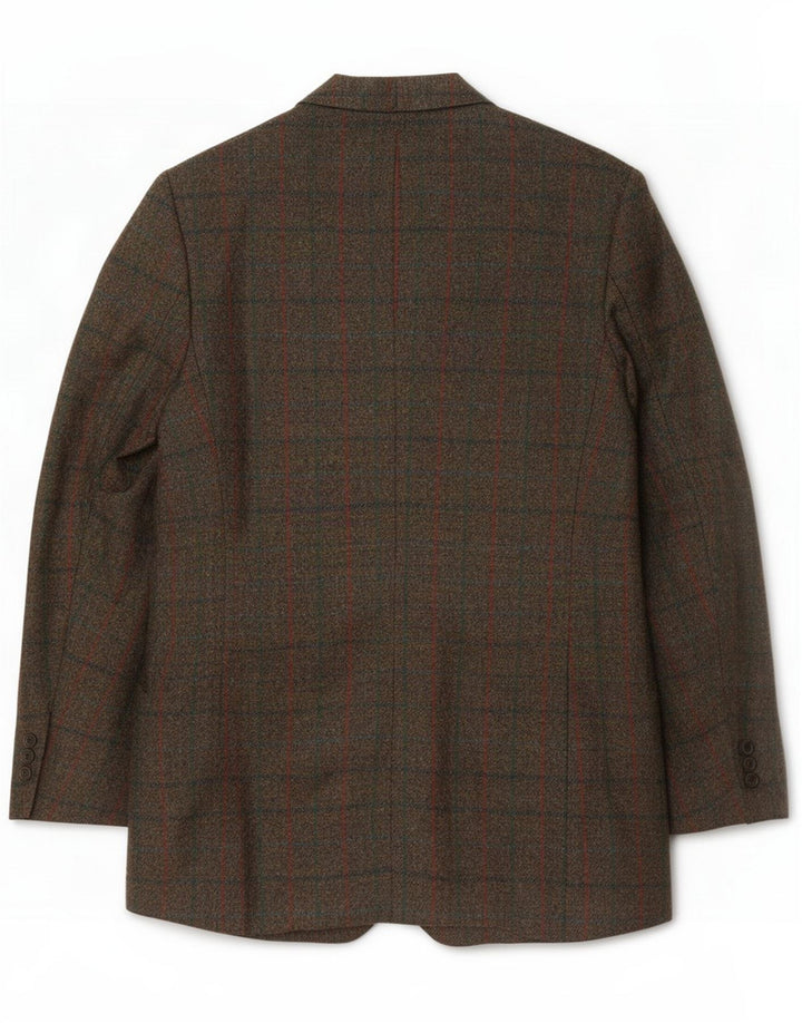 Saddleworth Herren-Blazer mit 2 Knöpfen, IT 56 3XL, Khaki-Karo, neue Wolle