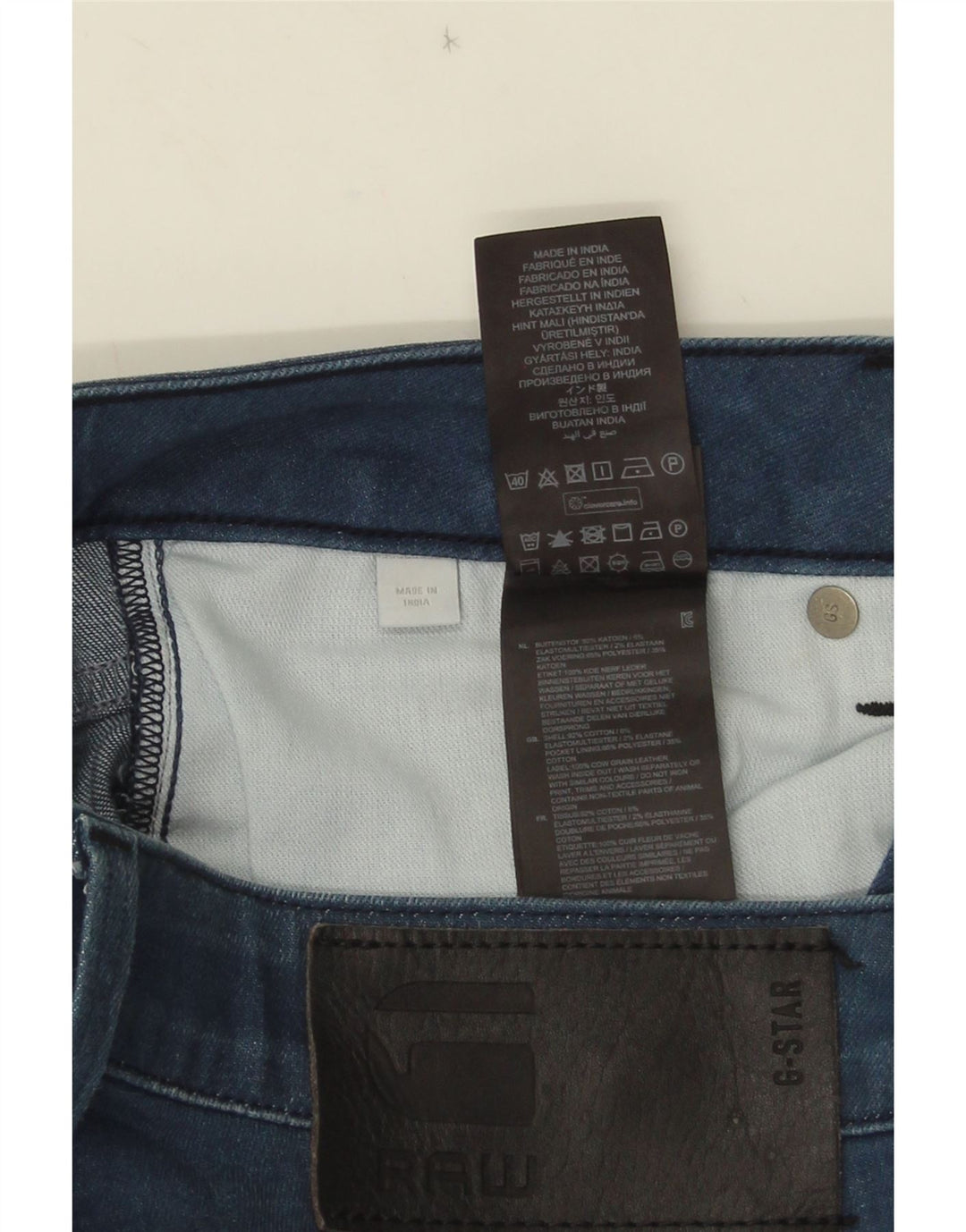 G-Star Herren 3301 Slim Jeans W30 L32 Blaue Baumwolle