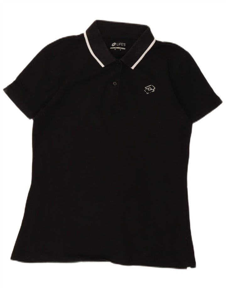 Lotto Damen Poloshirt UK 12 Medium Schwarz