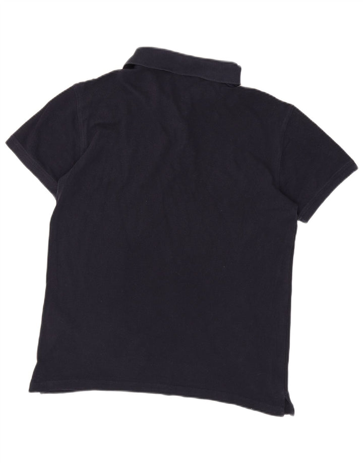 TRUSSARDI Mens Polo Shirt Small Navy Blue Cotton