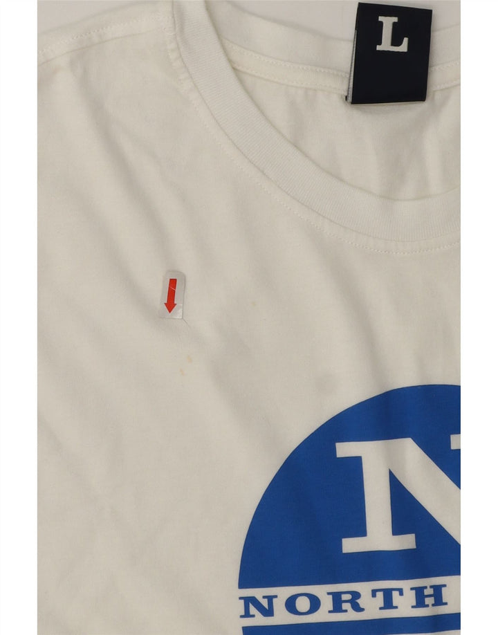 North Sails Herren-T-Shirt mit Grafik, Größe L, Weiß