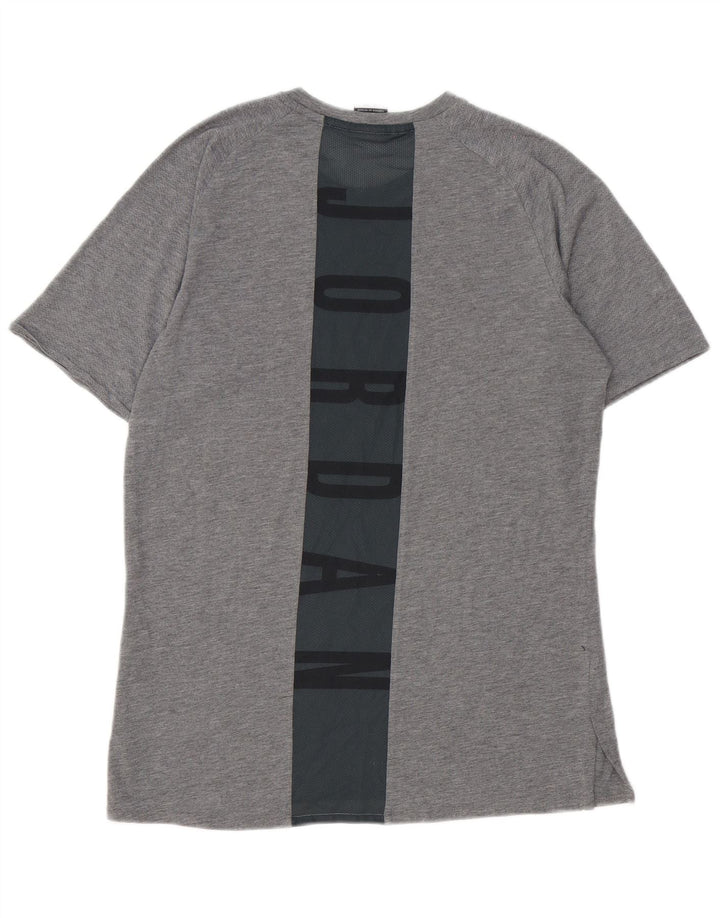 Jordan Mens Graphic T-Shirt Top Medium Grey Colourblock
