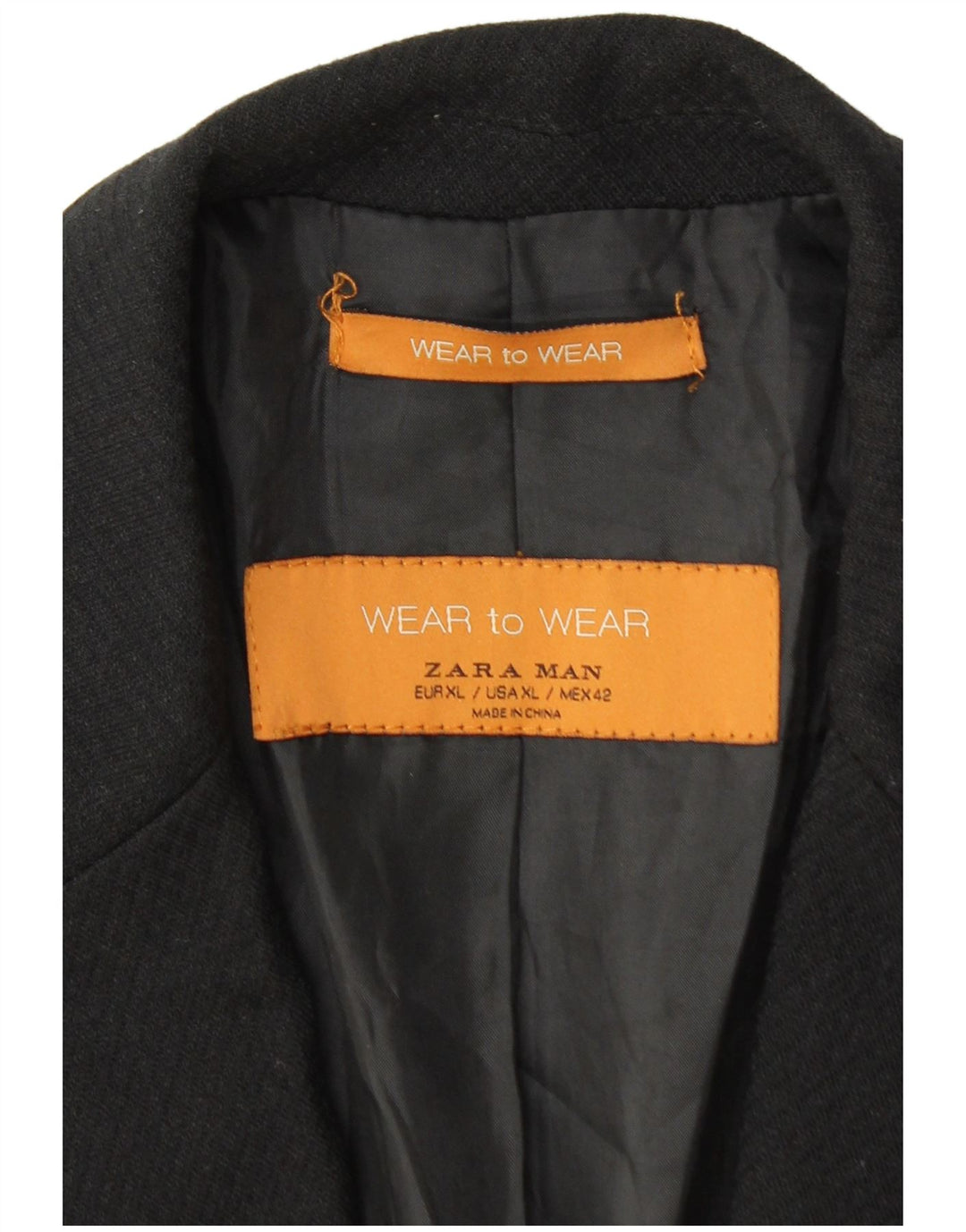 Zara Herren 2-Knopf-Blazerjacke UK 42 XL Schwarz