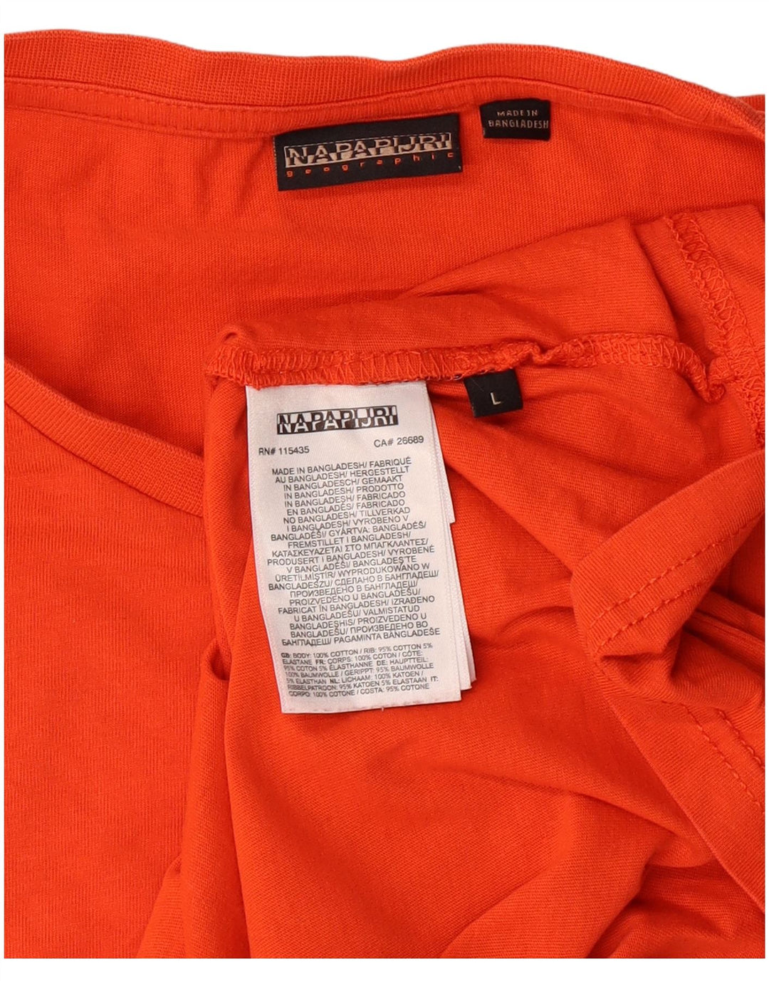 NAPAPIJRI Herren T-Shirt Top Large Orange Baumwolle