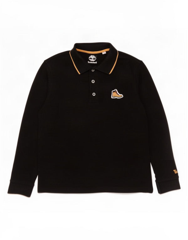 Timberland Langarm-Poloshirt für Jungen, 11–12 Jahre, XS, schwarze Baumwolle