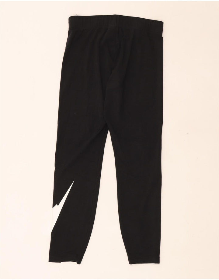 NIKE Damen Graphic Leggings UK 8 Small Schwarz Baumwolle