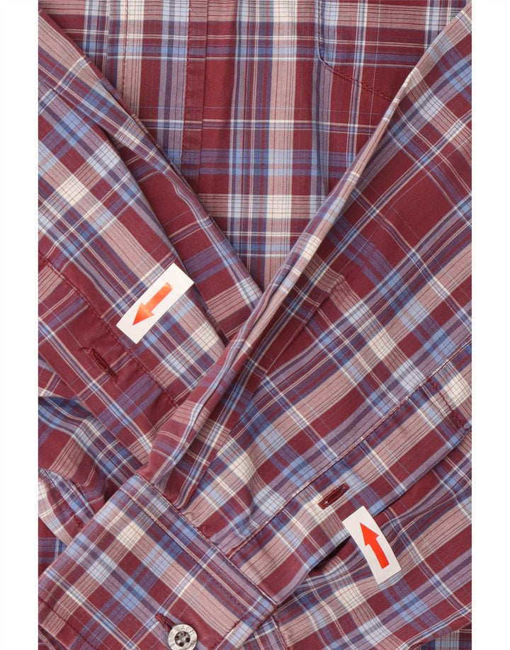 Lacoste Herrenhemd Größe 42 Großes Burgunderrot kariert