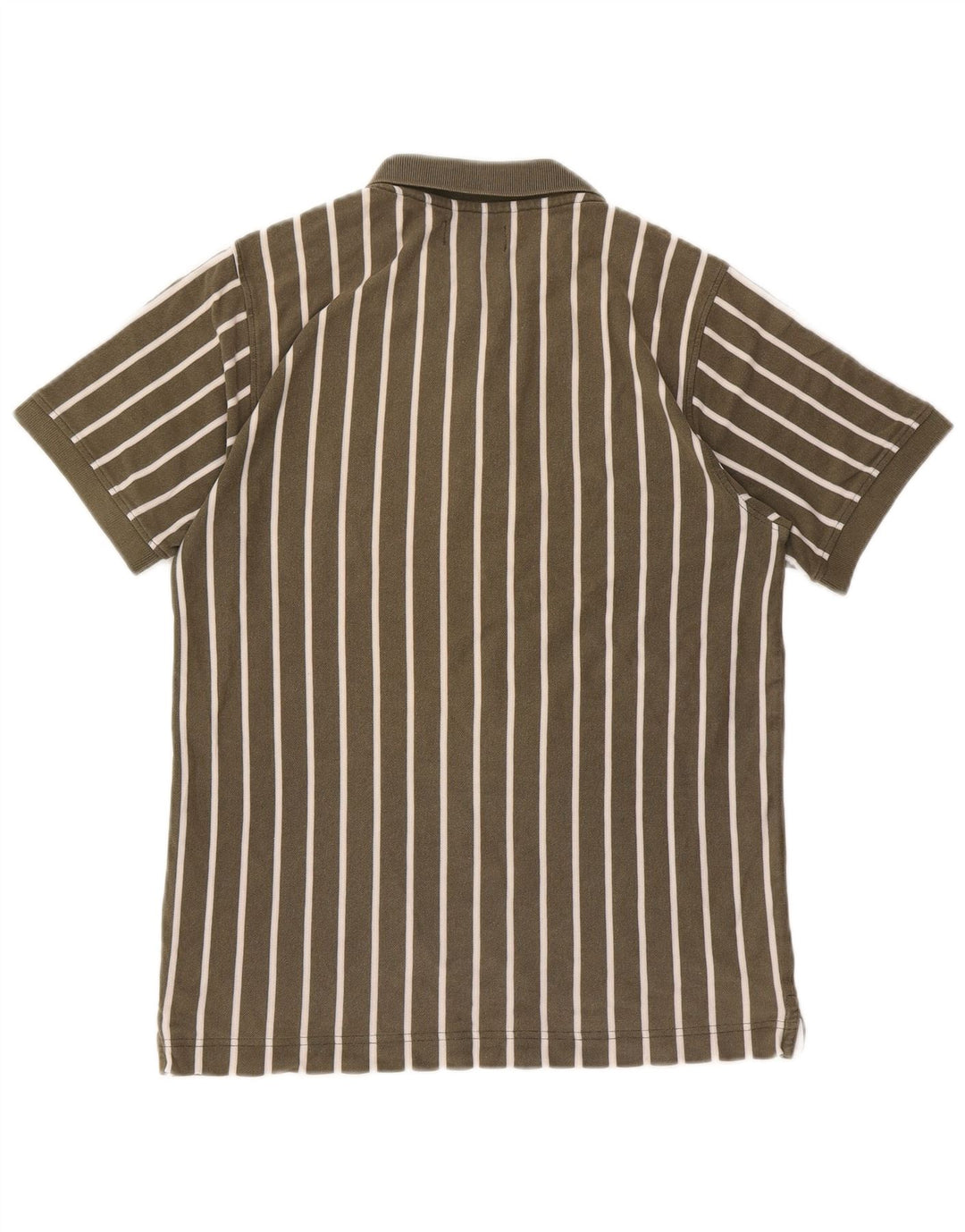 Kappa Herren-Poloshirt aus mittelkhakifarbener, gestreifter Baumwolle