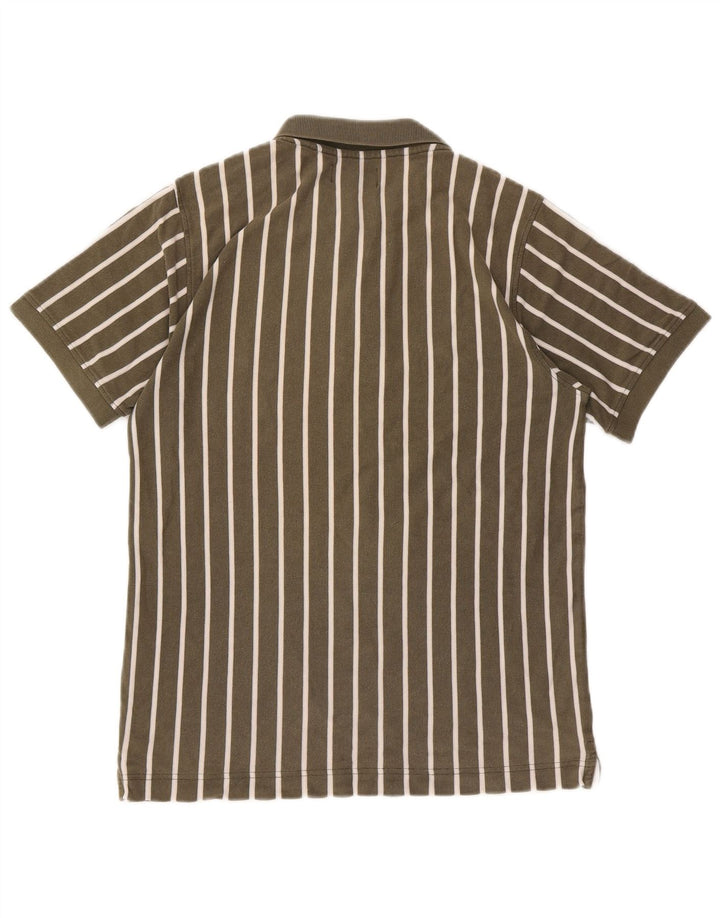 Kappa Herren-Poloshirt aus mittelkhakifarbener, gestreifter Baumwolle