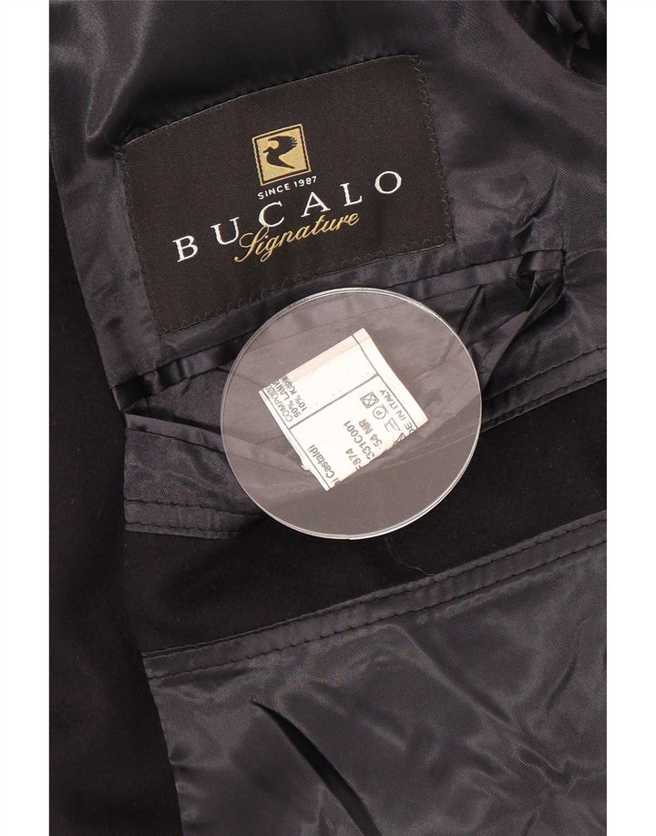 Bucalo Herrenmantel IT 54 2XL Schwarze Wolle