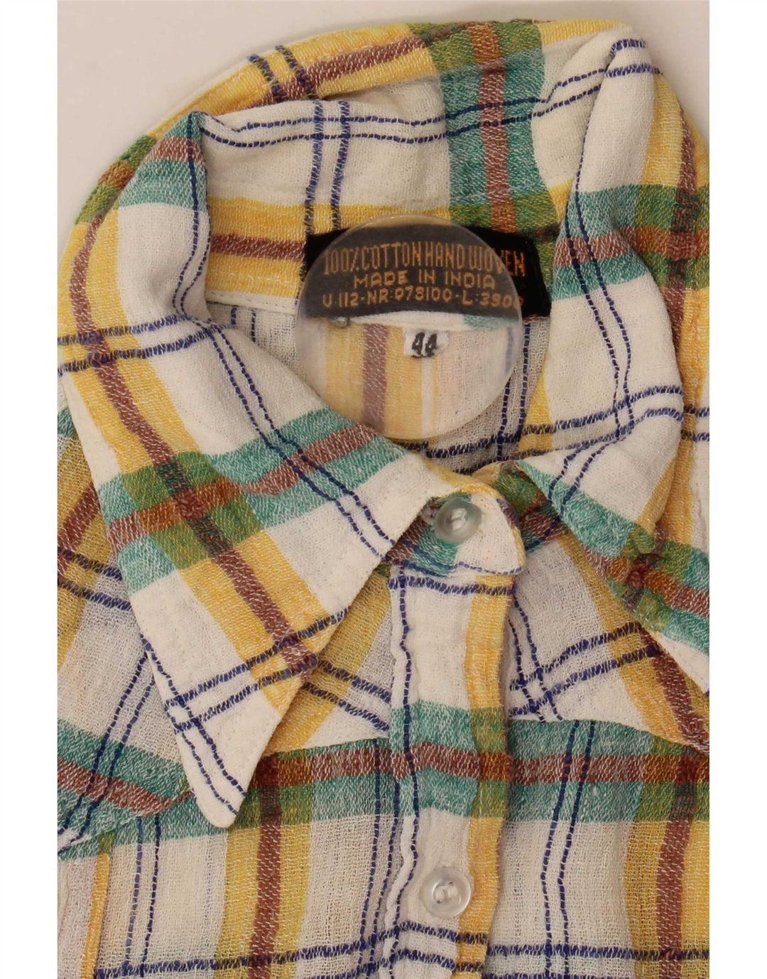 Vintage Damen-Hemd IT 44 Medium Mehrfarbig kariert aus Baumwolle