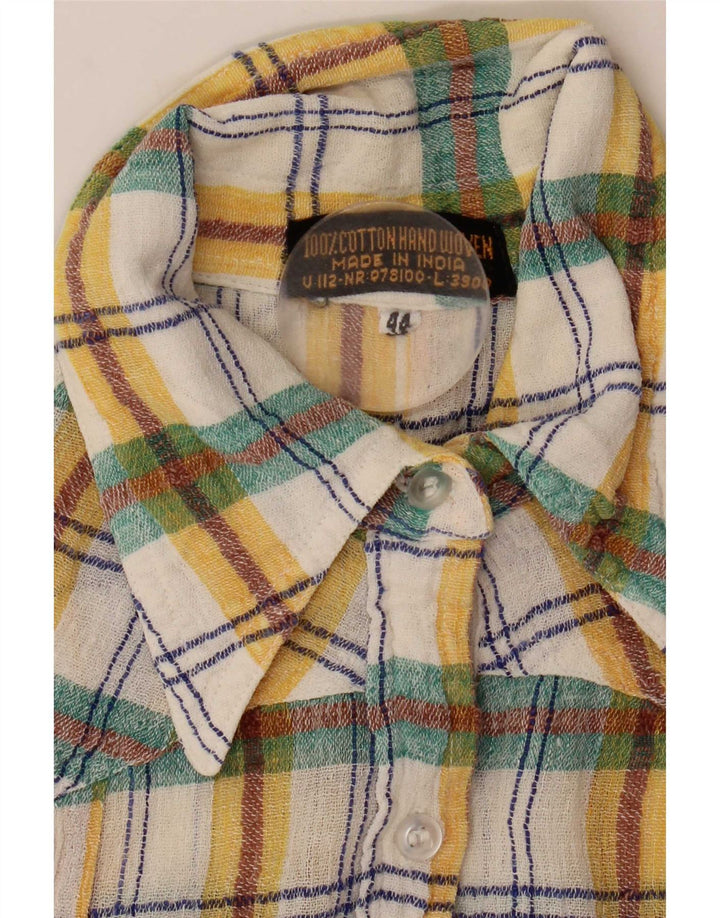 Vintage Damen-Hemd IT 44 Medium Mehrfarbig kariert aus Baumwolle