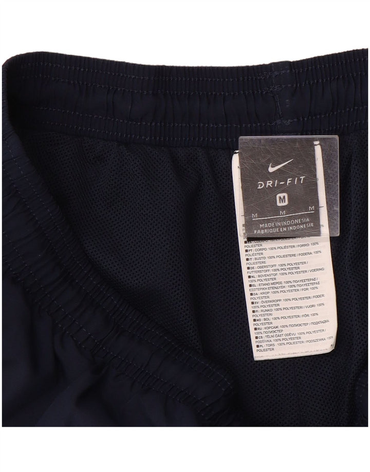 NIKE Mens Dri Fit Tracksuit Trousers Medium  Navy Blue Polyester