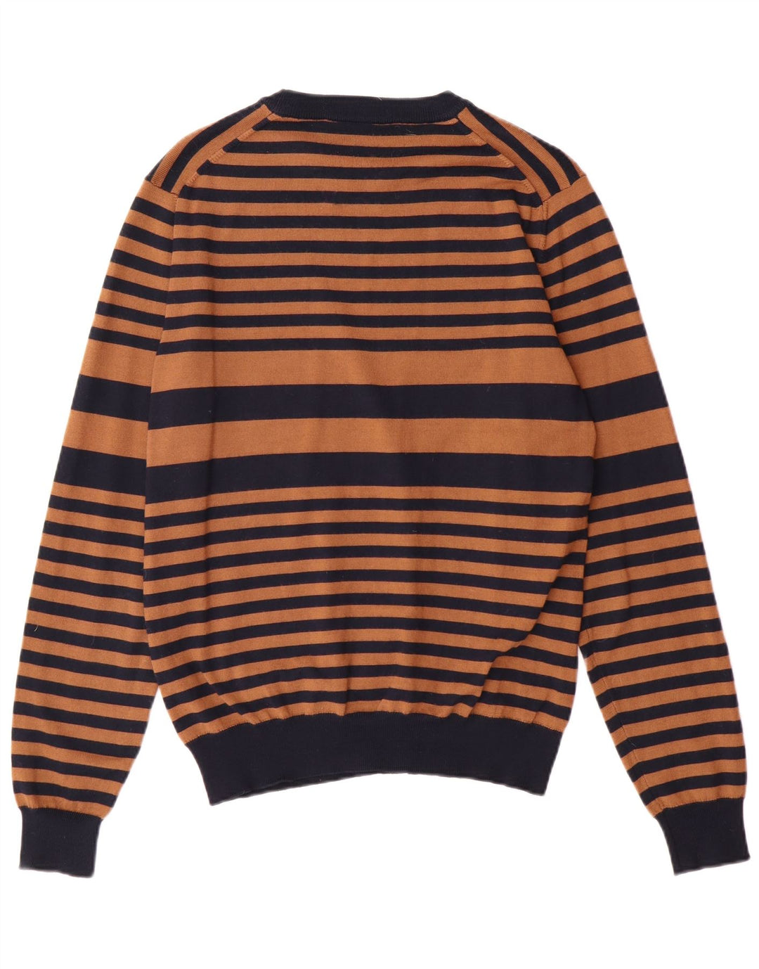 Trussardi Jeans Herren-Pullover mit Rundhalsausschnitt, mittelbraun, gestreift, Acryl