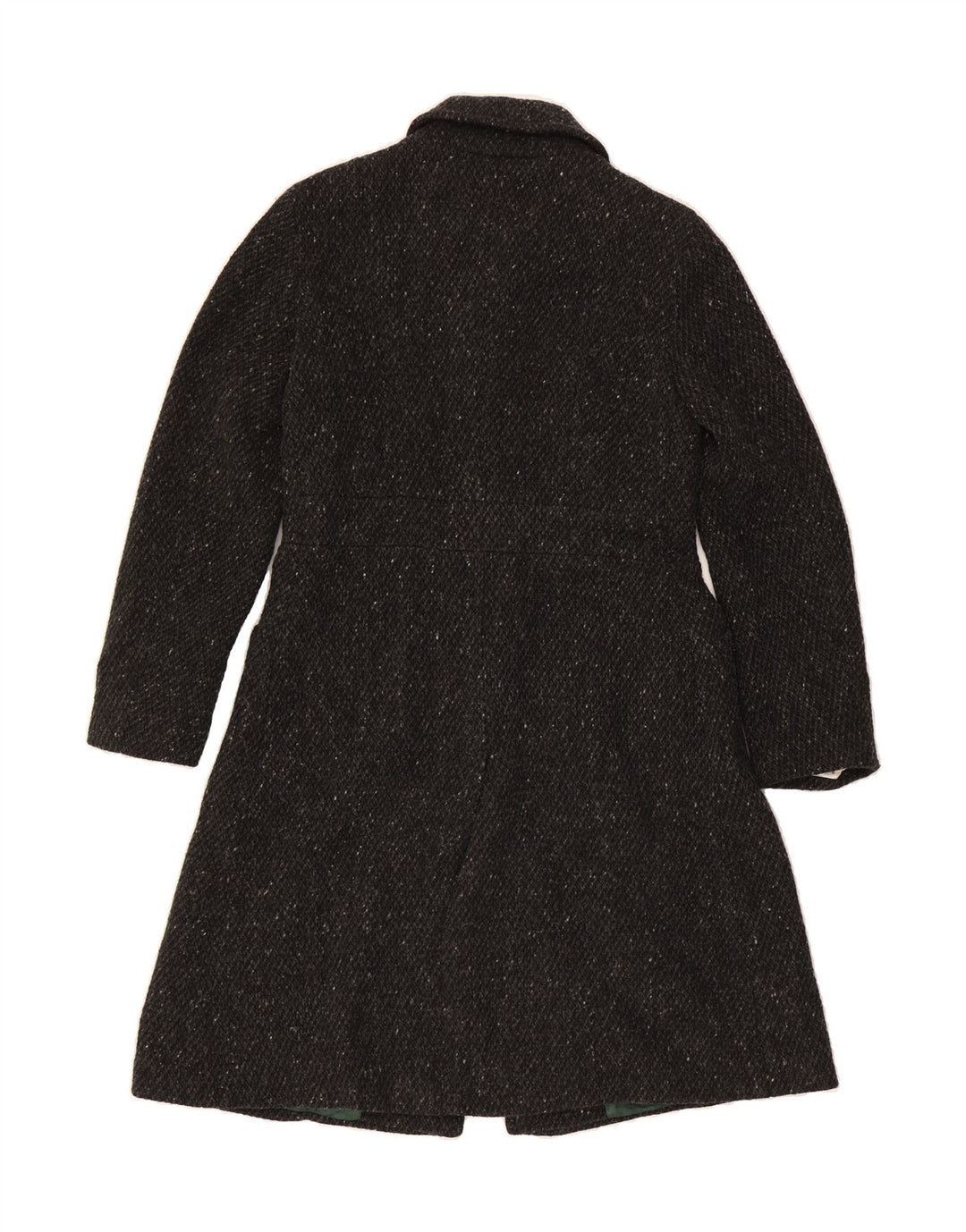 MAX MARA Womens Overcoat UK 12 Medium Black Flecked Wool Classic Vintage Max Mara and Second-Hand Max Mara from Messina Hembry 