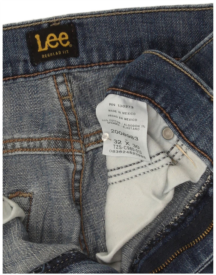 Lee Herren Straight Jeans W32 L30 Marineblaue Baumwolle