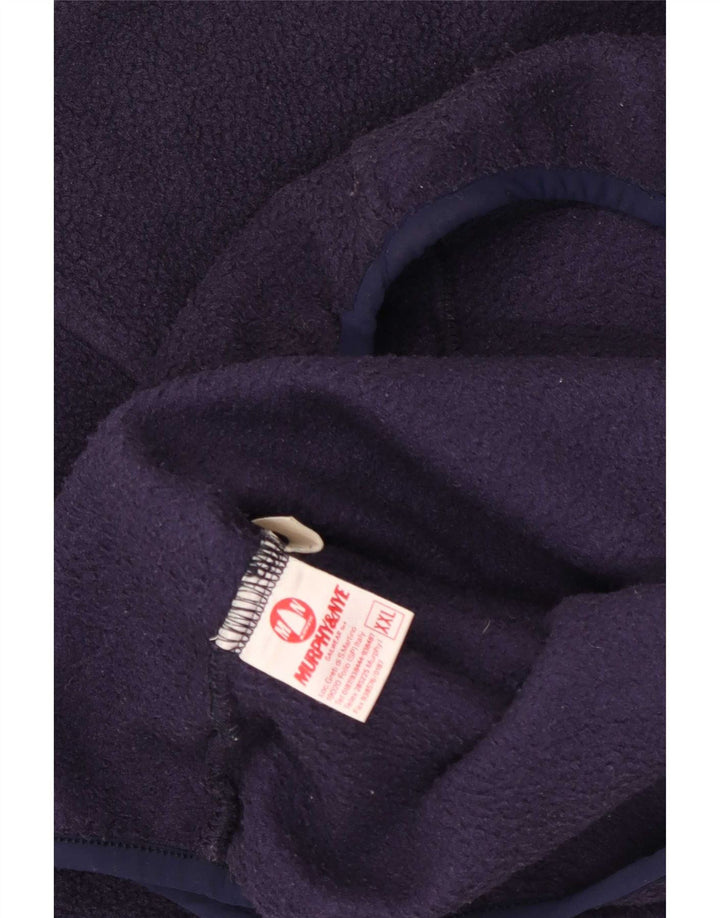 Murphy & Nye Herren-Fleecepullover mit Knopfkragen, 2XL, Marineblau