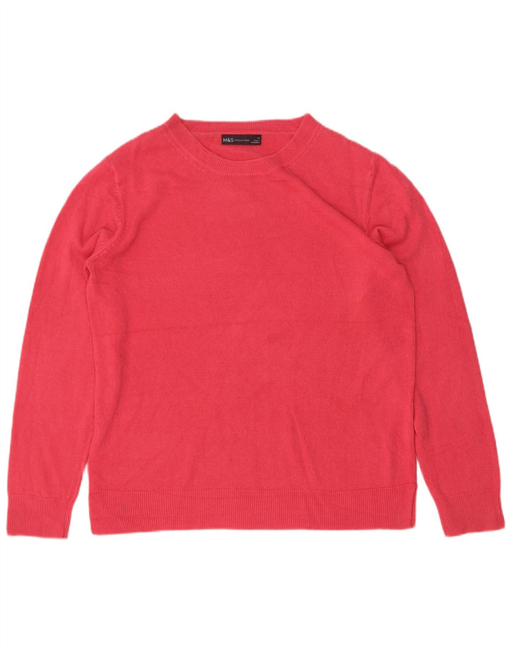 Marks & Spencer Damen-Pullover mit U-Boot-Ausschnitt, Gr. 14, Rosa