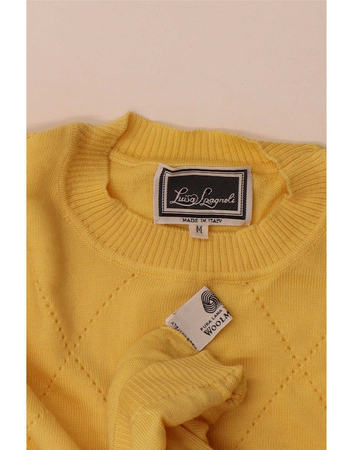 Luisa Spagnoli Damen Pullover mit Rundhalsausschnitt, UK 14, Mittelgelb