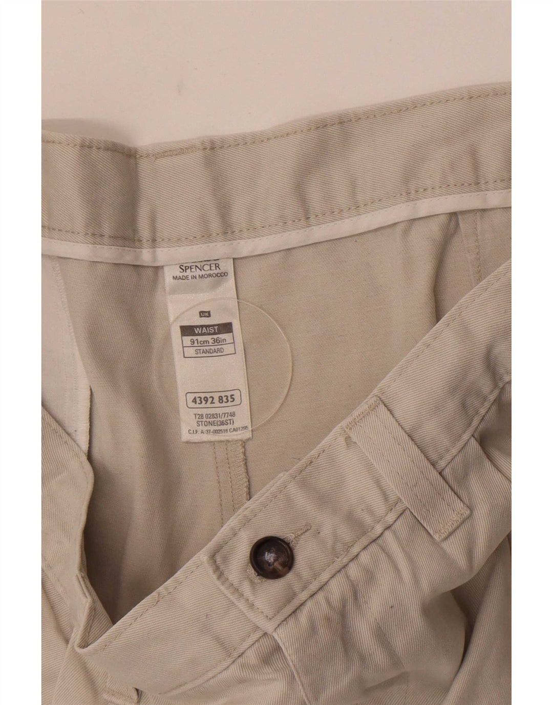 Marks & Spencer Herren Pegged Chino Shorts W36 Large Off White Cotton