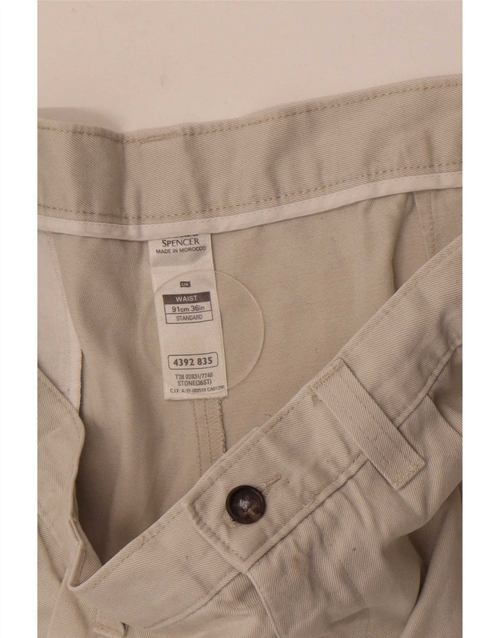 Marks & Spencer Herren Pegged Chino Shorts W36 Large Off White Cotton